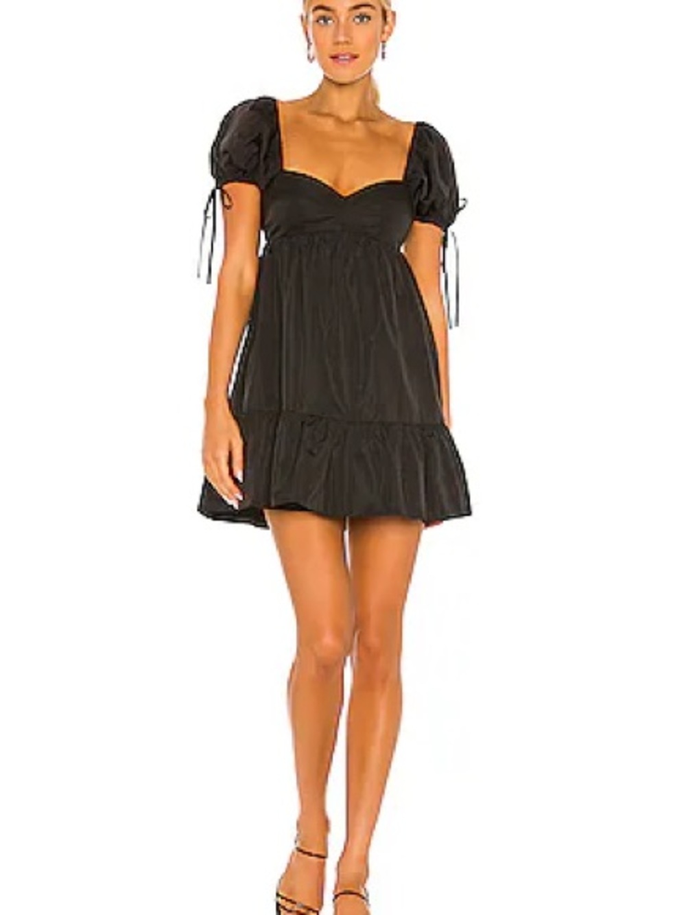 Amanda Uprichard Sicily Puff Sleeve Dress Black S